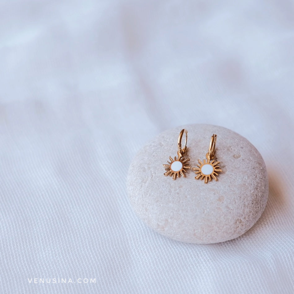 Pendientes "Sun" blanco