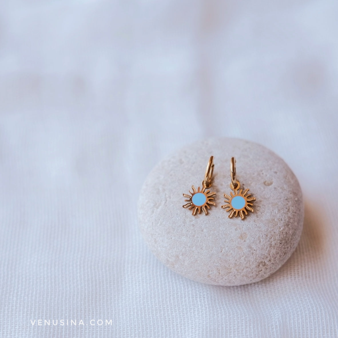 Pendientes "Sun" azulones