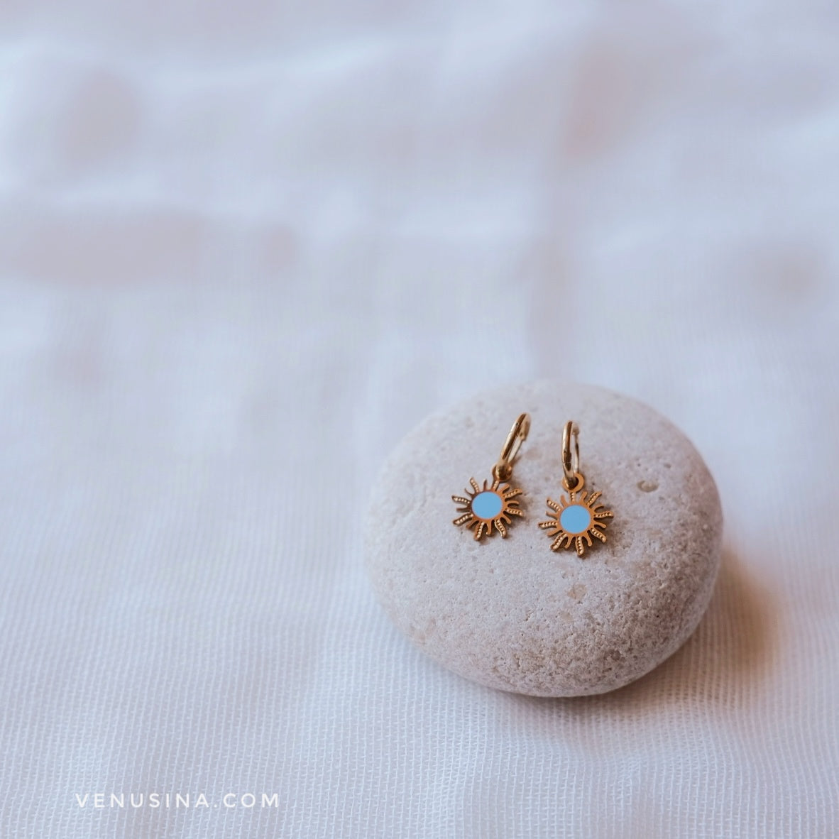 Pendientes "Sun" azulones