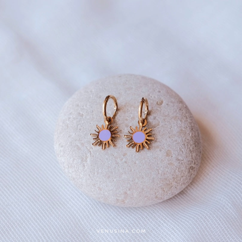Pendientes "Sun" malvas
