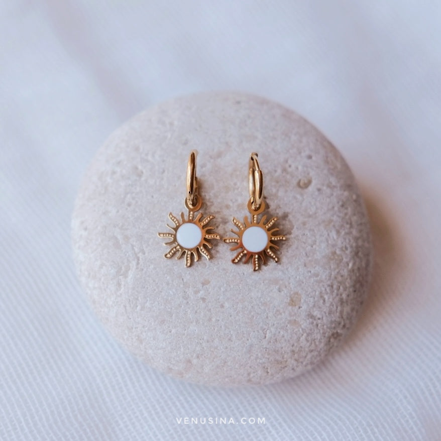 Pendientes "Sun" blanco