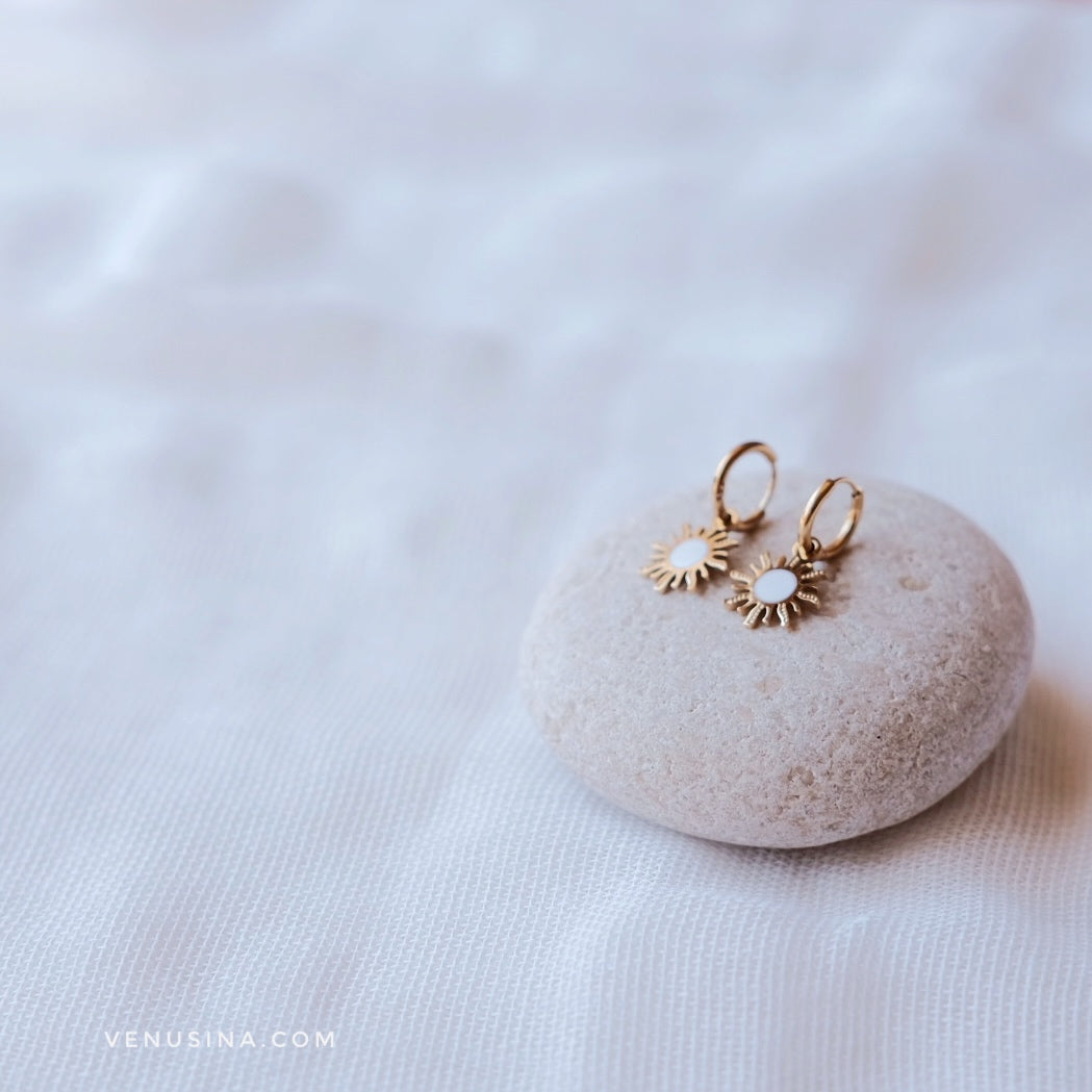Pendientes "Sun" blanco