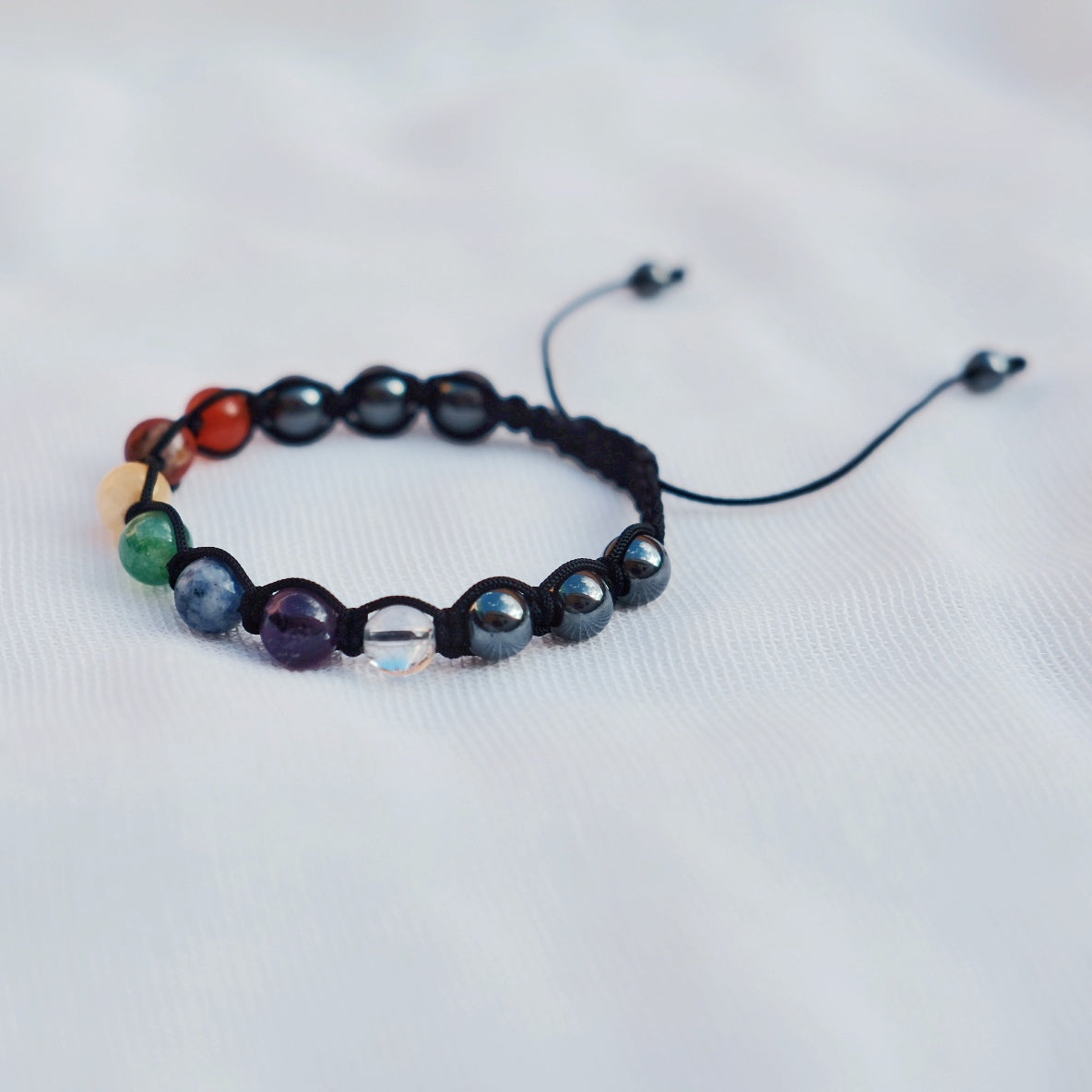 Pulsera mineral "7 Chakras" + hematita