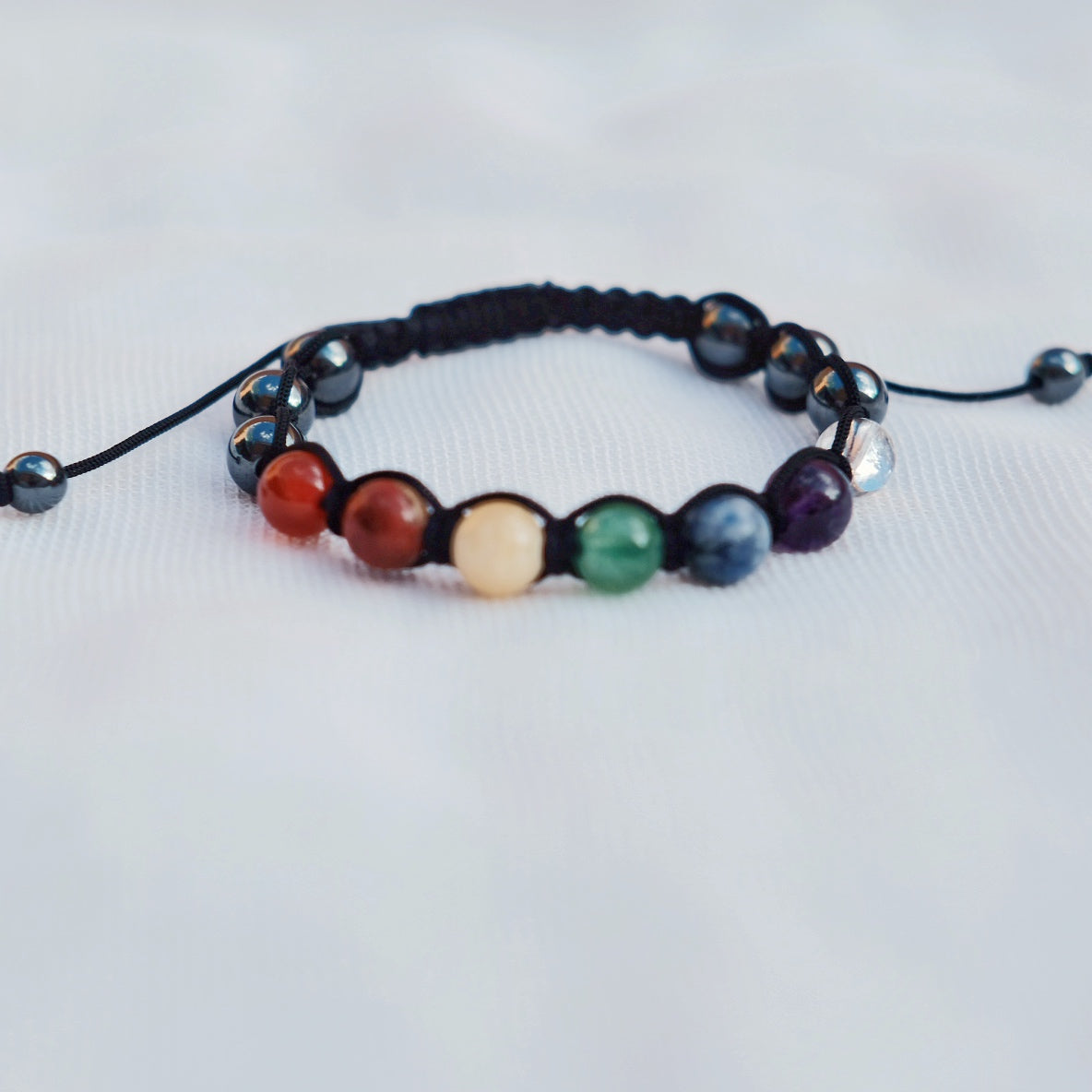 Pulsera mineral "7 Chakras" + hematita