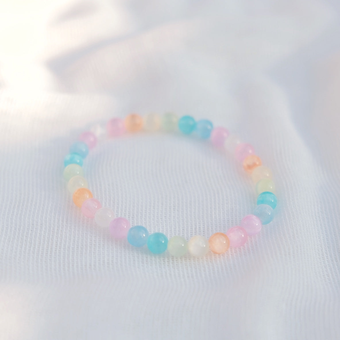 Pulsera de Selenita natural arcoiris-Venusina