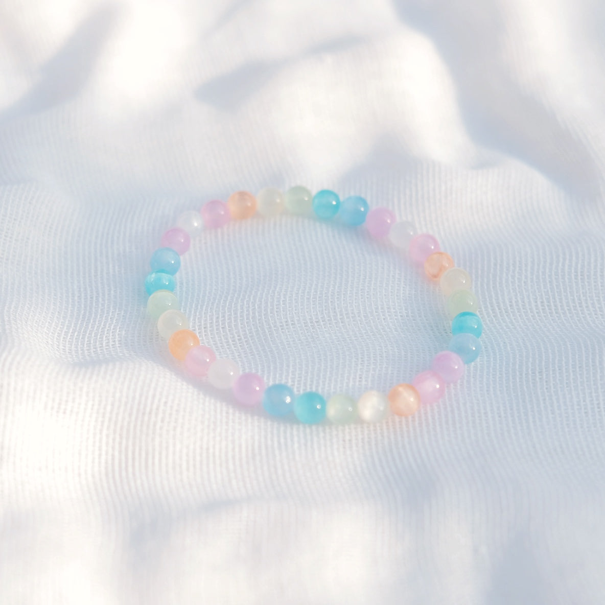 Pulsera de Selenita natural arcoiris-Venusina