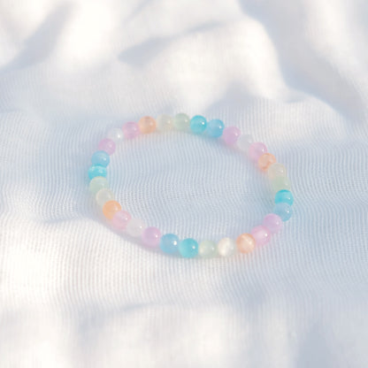 Pulsera de Selenita natural arcoiris-Venusina