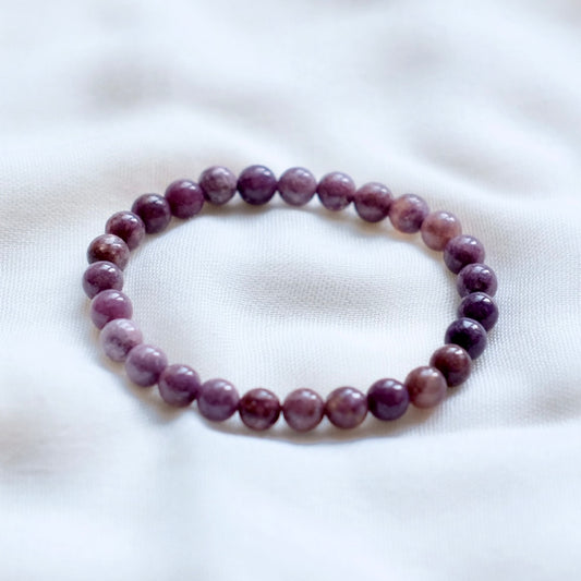 Pulsera de lepidolita natural – joya para la calma emocional y la ansiedad
