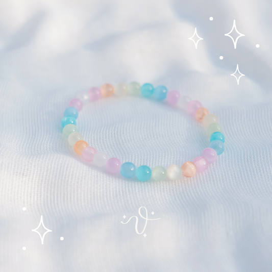 Pulsera de Selenita natural arcoiris-Venusina