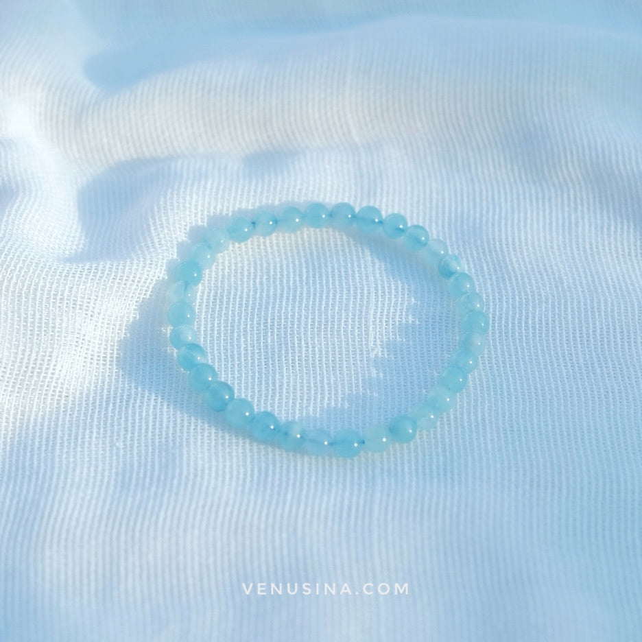 Pulsera mineral " Aguamarina"