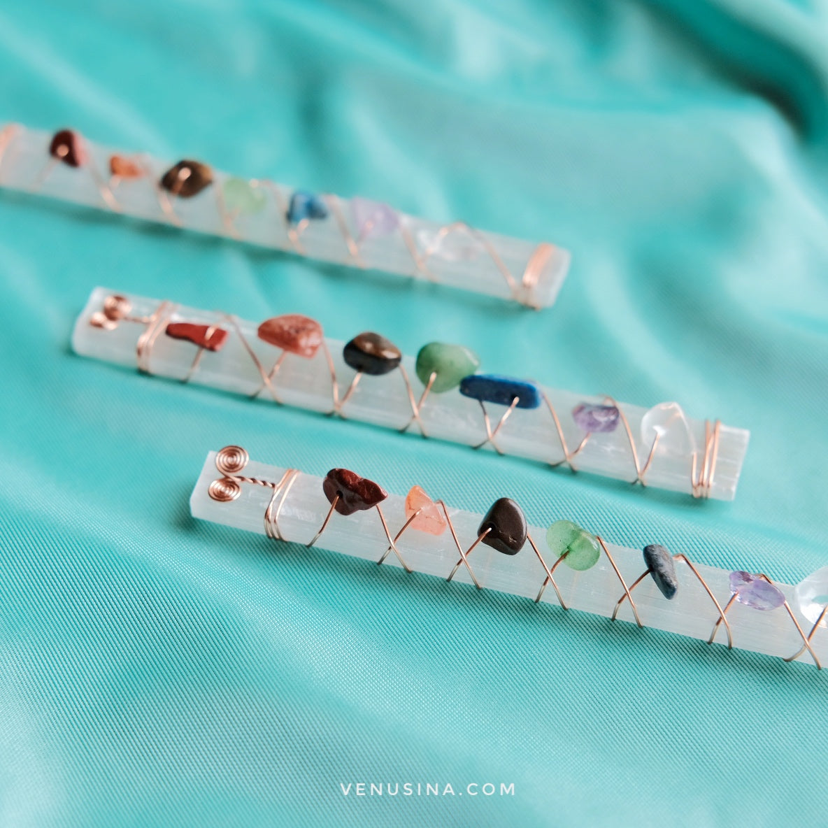 barra de Selenita siete chakras